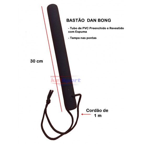 Bastão Dan Bong Espumado 30 cm (par) PRETO