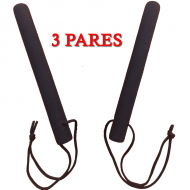 3 Pares Bastões Luta 30 cm Espumado – PRETO – PVC – Dan Bong 