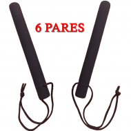 6 Pares Bastões Luta 30 cm Espumado – PRETO – PVC – Dan Bong 