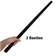 2 Bastões Luta 90 cm Espumado – PRETO – PVC – Hanbó