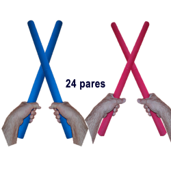 24 Pares Bastões Luta 60 cm Espumado – COLORIDO – PVC – Tanbó