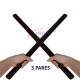 3 Pares Bastões Luta 60 cm Espumado – PRETO – PVC – Tanbó