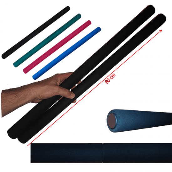3 Pares Bastões Luta 60 cm Espumado – PRETO – PVC – Tanbó