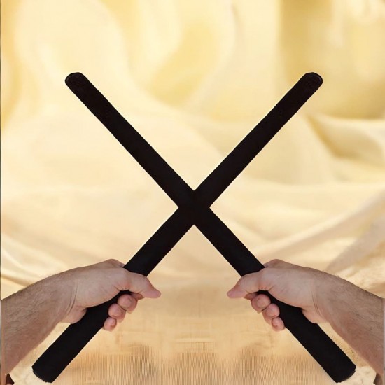 3 Pares Bastões Luta 60 cm Espumado – PRETO – PVC – Tanbó