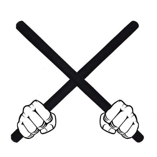 3 Pares Bastões Luta 60 cm Espumado – PRETO – PVC – Tanbó