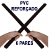 6 Pares Bastões Luta 60 cm Espumado PRETO - PVC REFORÇADO - Tanbó - Filipino