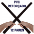 12 Pares Bastões Luta 60 cm Espumado PRETO - PVC REFORÇADO - Tanbó - Filipino