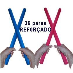 36 Pares Bastões Luta 60 cm Espumado COLORIDO - PVC REFORÇADO - Tanbó - Filipino