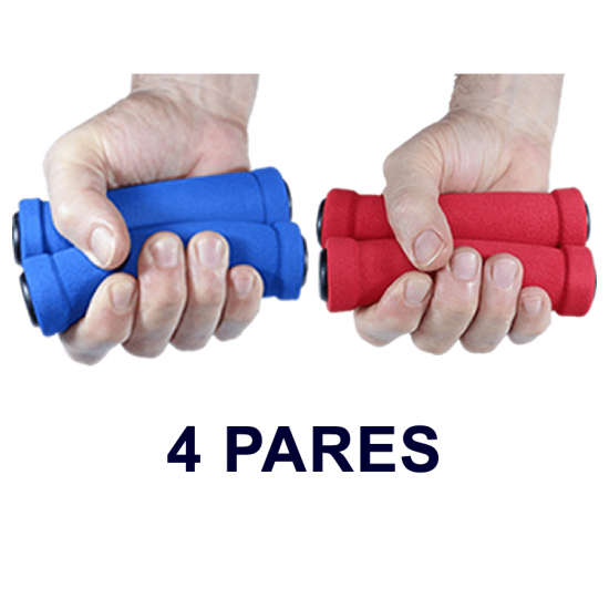 4 Par - Hand Grip Espuma - COLORIDO - Fisioterapia Idosos