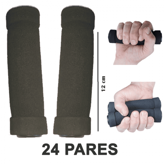 24 Par - Hand Grip Espuma - PRETO - Fisioterapia Idosos